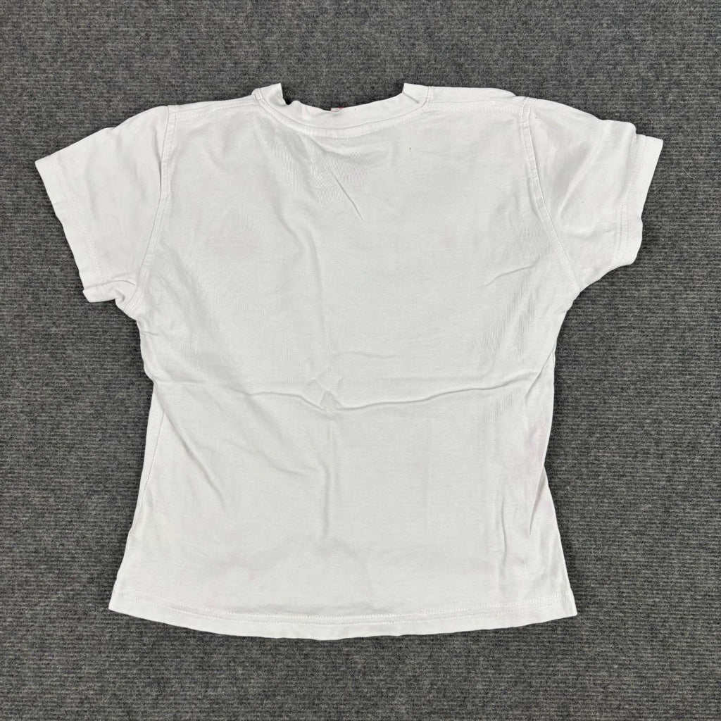 y2k style Adidas Cropped baby Tee Women's XS White Pink Activewear Top