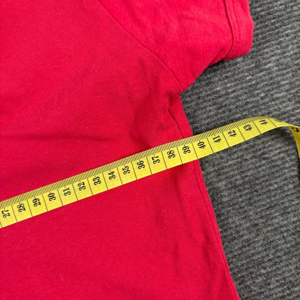 y2k Hilfiger Denim V-neck Top Women's Small Red Stretch T-shirt