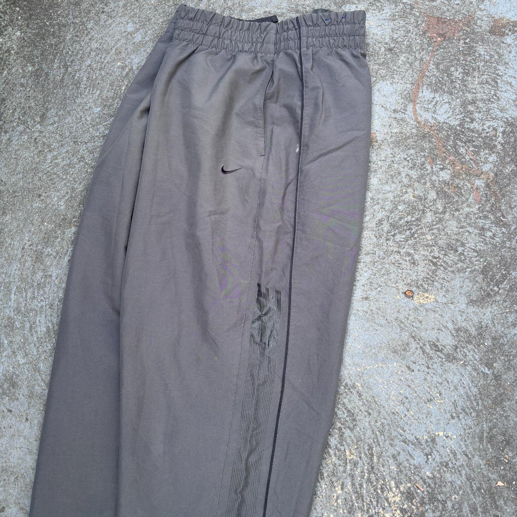 Vintage Y2K Nike Track Pants Tagged XXL Grey Black Detail Spell Out Windbreakers