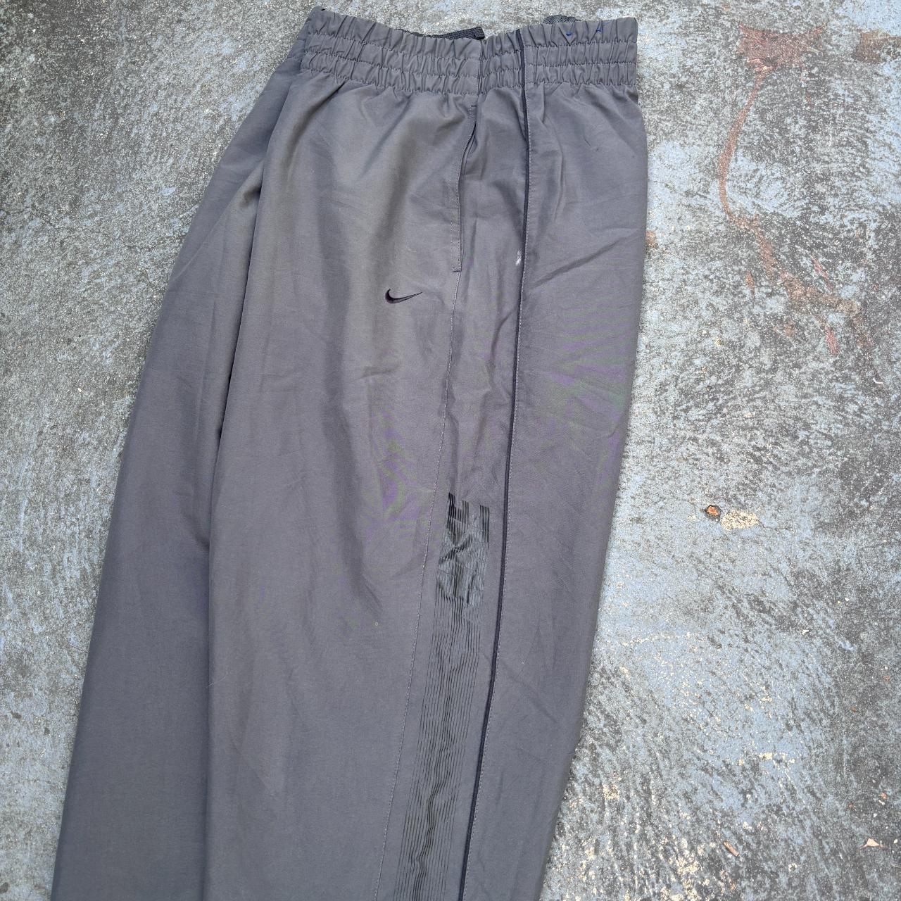 Vintage Y2K Nike Track Pants Tagged XXL Grey Black Detail Spell Out Windbreakers