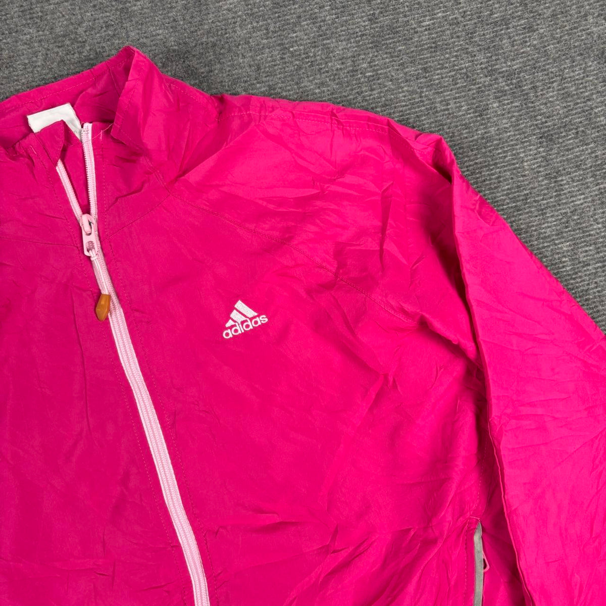 Vintage Y2K Adidas Windbreaker Jacket Women's Small Pink Activewear