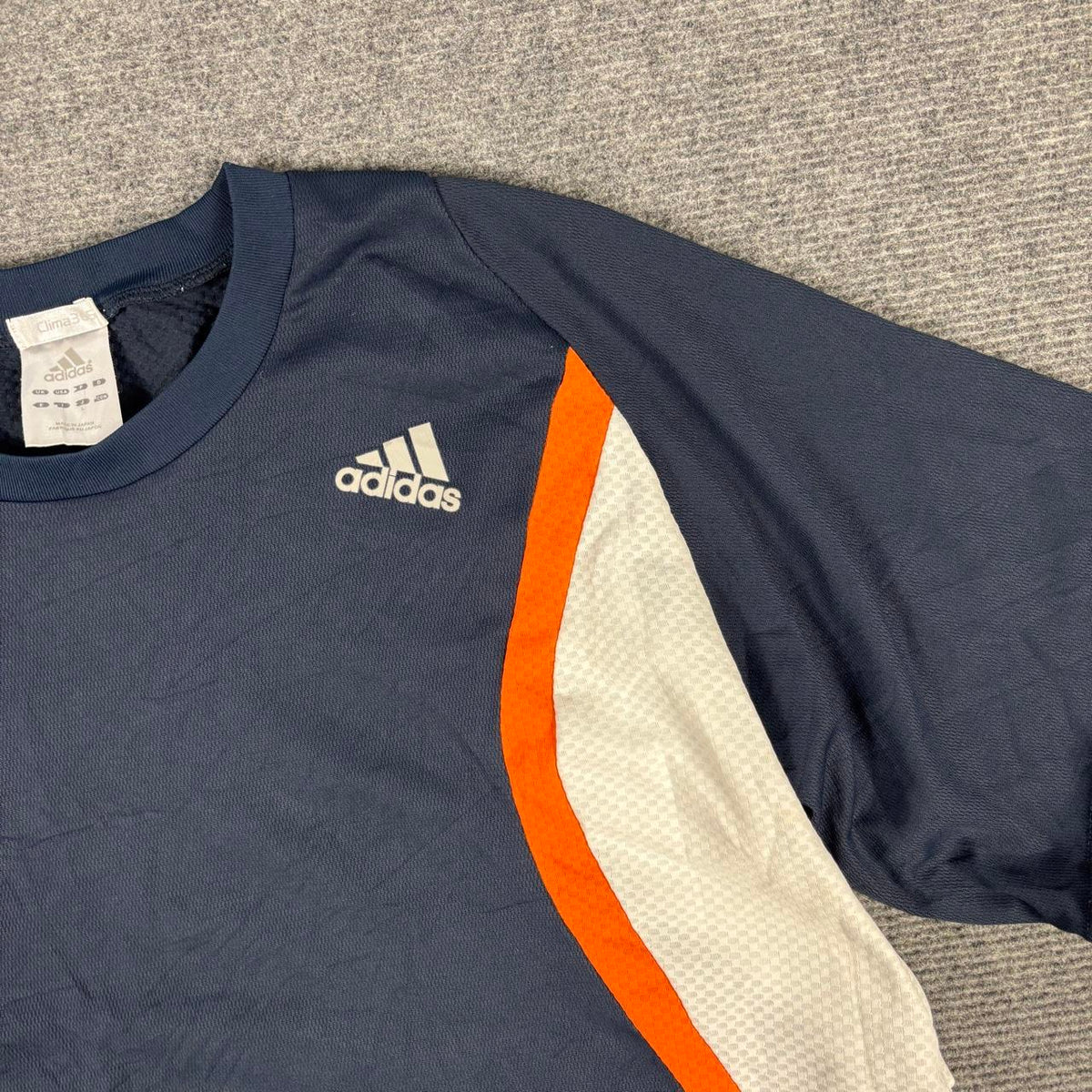 Vintage Adidas y2k Climacool Jersey Men's Medium Navy Orange Activewear Japan Stock