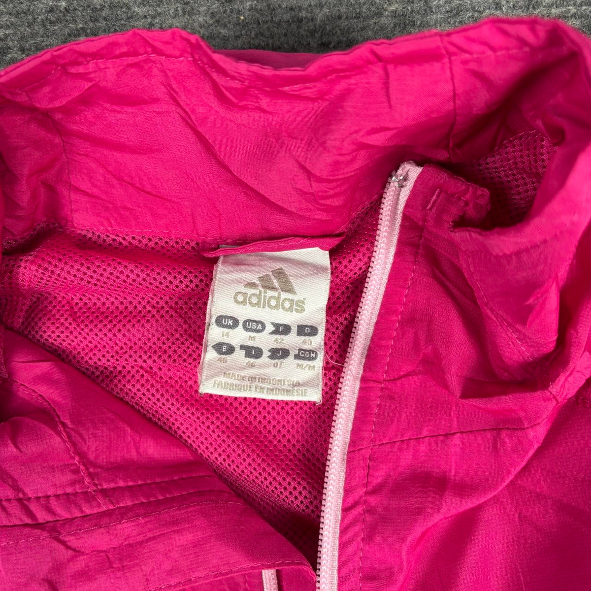 Vintage Y2K Adidas Windbreaker Jacket Women's Small Pink Activewear