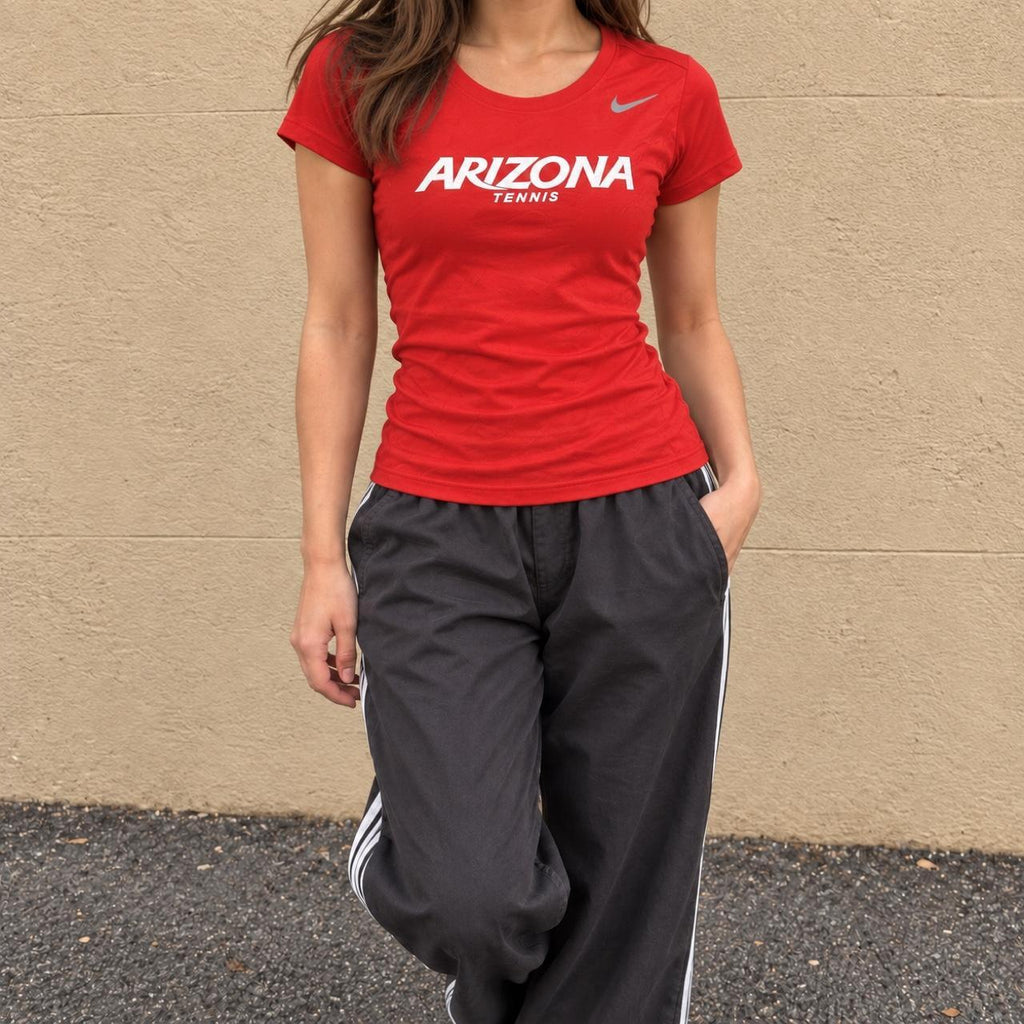 Nike Dri-Fit Tennis Top Women's XS Red White Activewear Japanese Stock