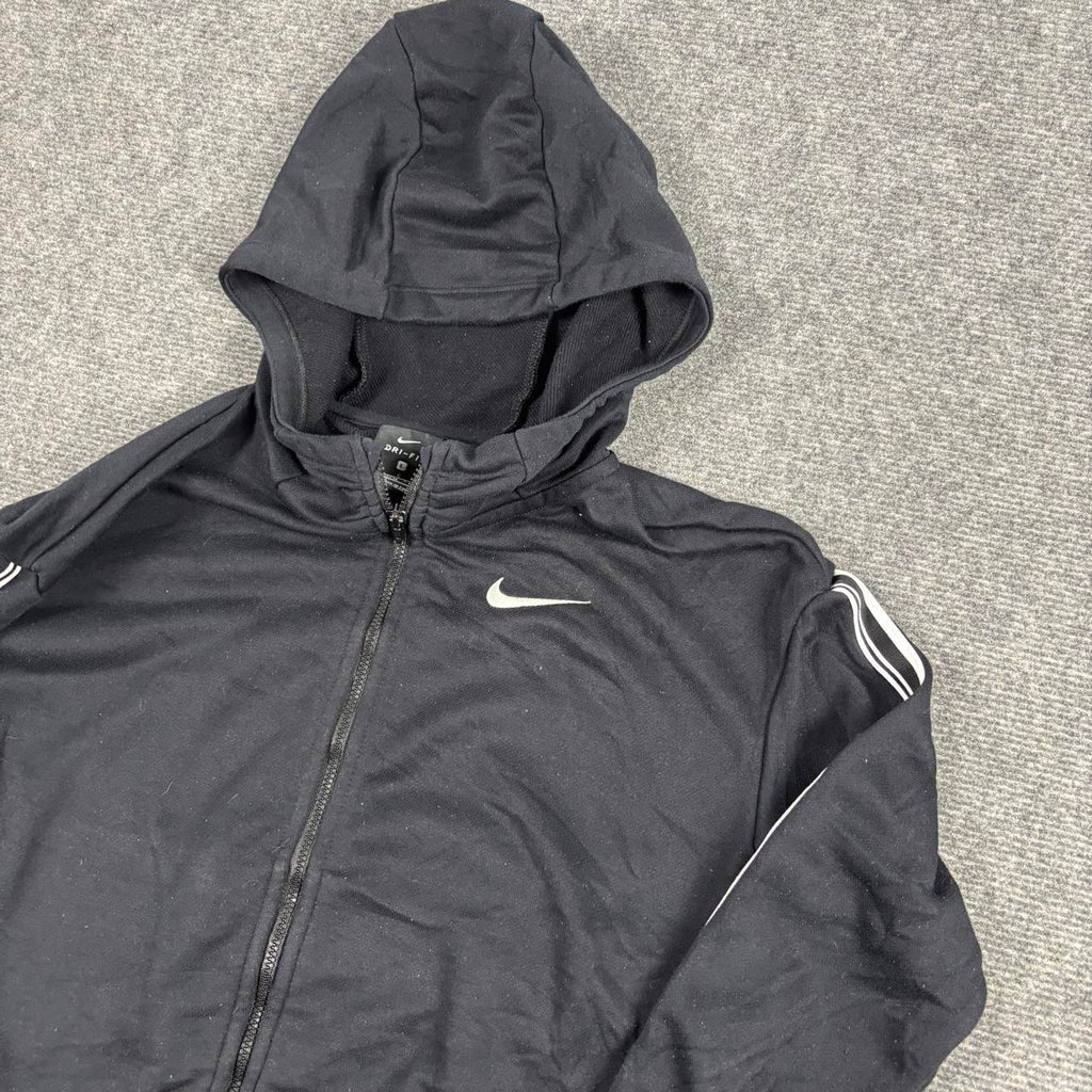 Nike Dri-Fit Hoodie Women's XS Black White Swoosh Petite Activewear Jumper