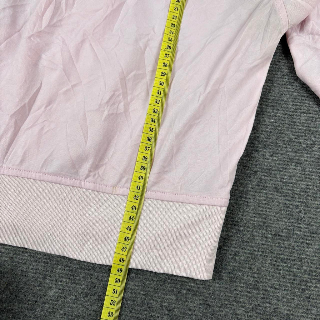 Vintage y2k Adidas Cropped Jumper Women's Small Baby Pink 3 Stripe Full Zip