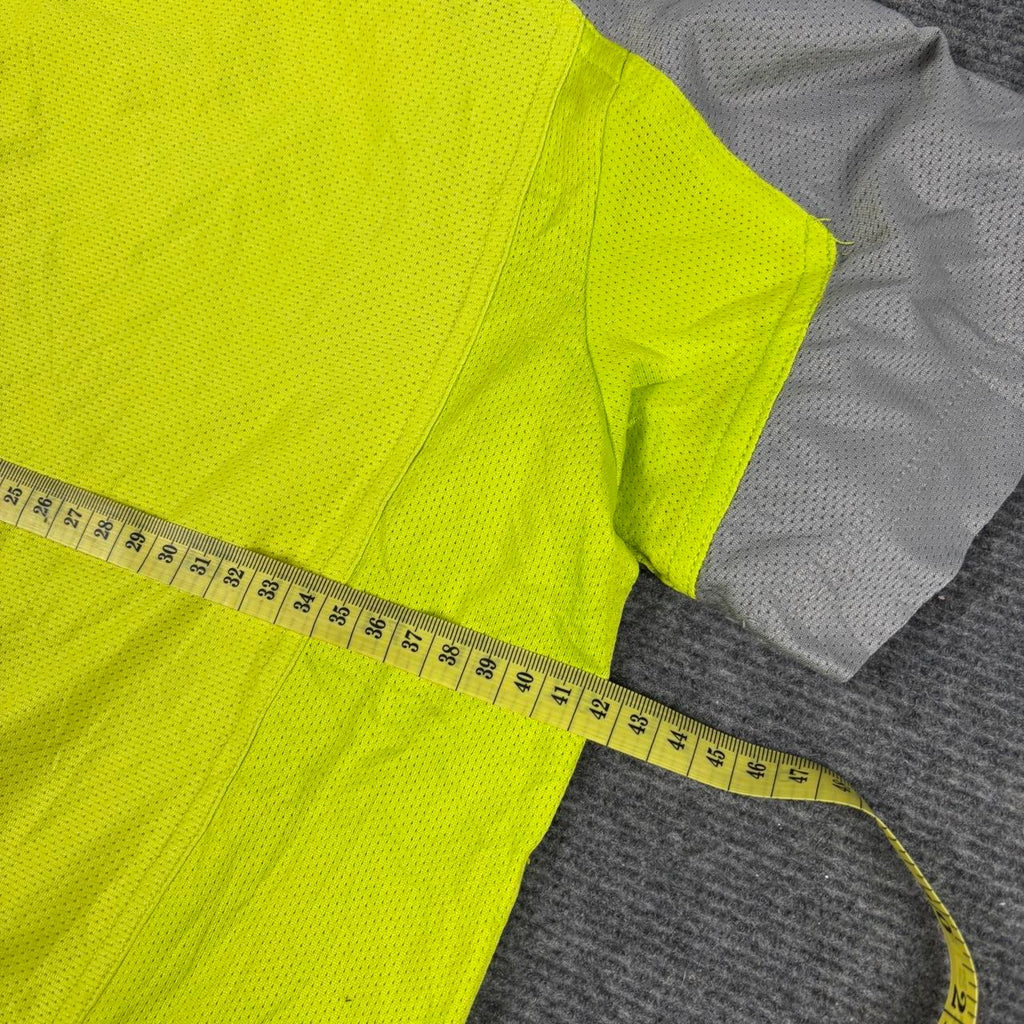Nike Dri-Fit Mesh Activewear Top Women's XS Fluro Green Grey Japanese Stock