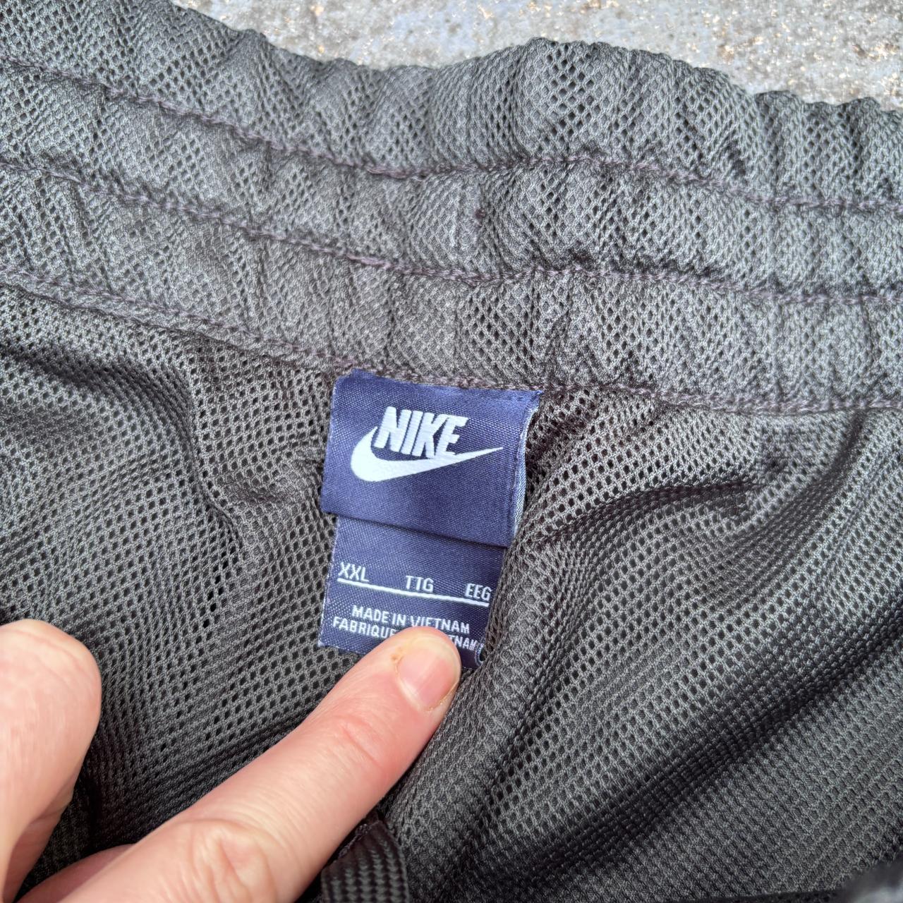 Vintage Y2K Nike Track Pants Tagged XXL Grey Black Detail Spell Out Windbreakers