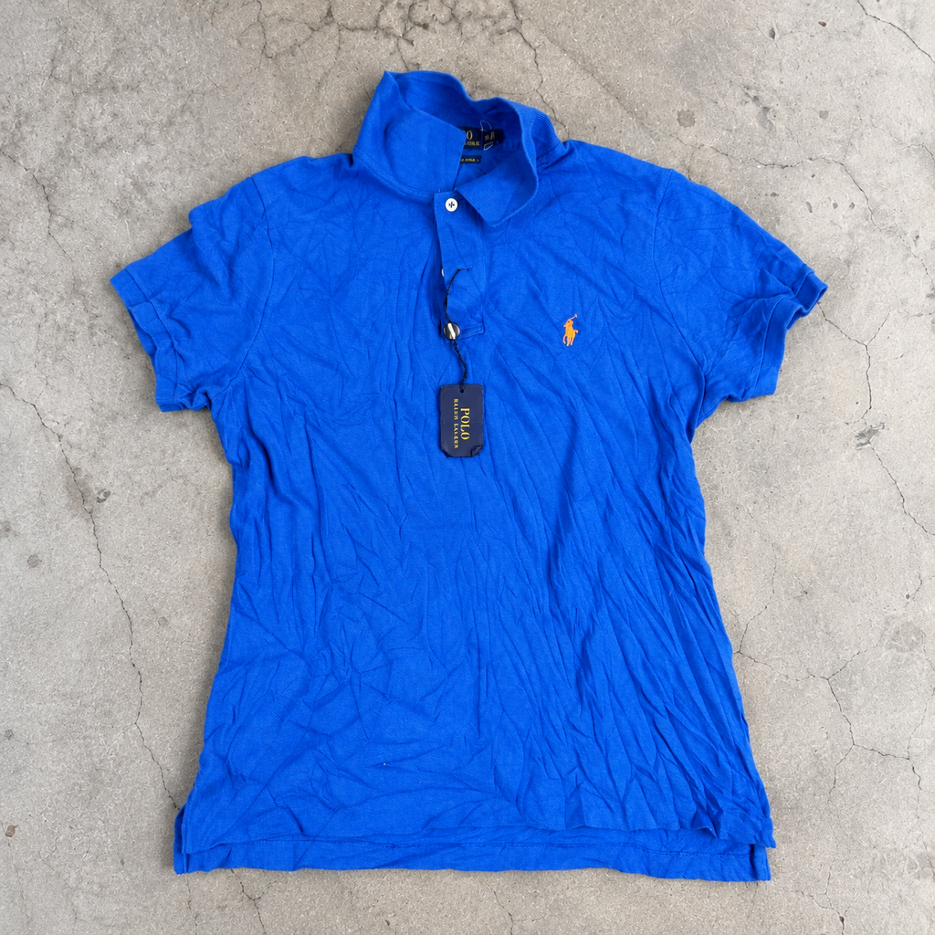 Polo Ralph Lauren Polo Shirt Women's Medium Navy Small Pony Preppy Dead Stock