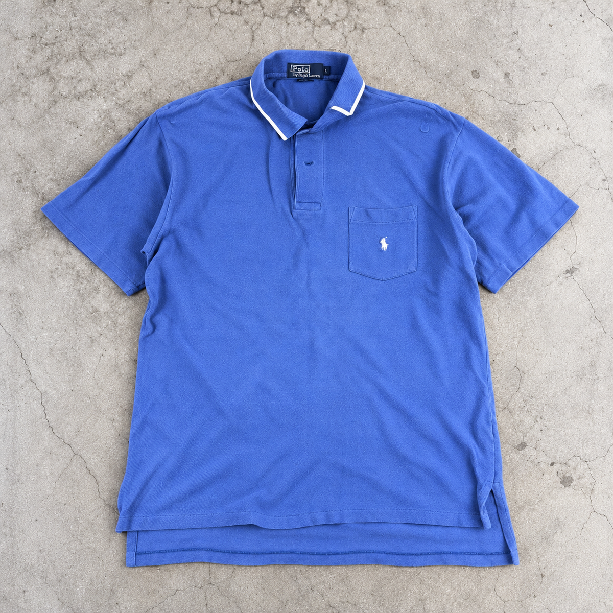 Vintage Polo Ralph Lauren Polo Shirt Men's Large Blue Small Pony Chest Pocket Golf Core