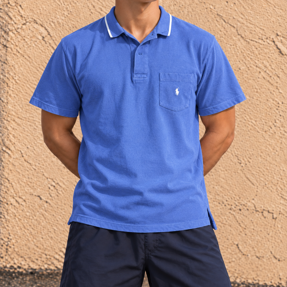 Vintage Polo Ralph Lauren Polo Shirt Men's Large Blue Small Pony Chest Pocket Golf Core