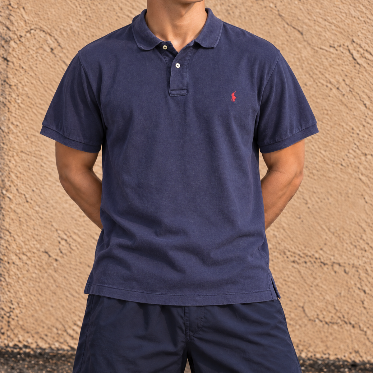 Vintage 90s Polo Ralph Lauren Men's Large Navy Blue Small Pony Golf Core