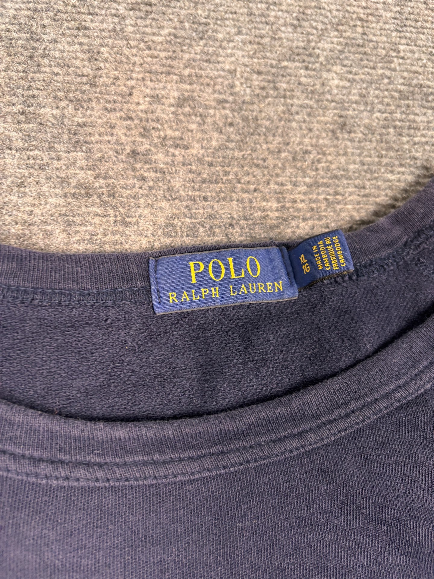 Ralph Lauren Jumper Men's XL Navy Blue White Small Pony Light Sweatshirt Crew Neck