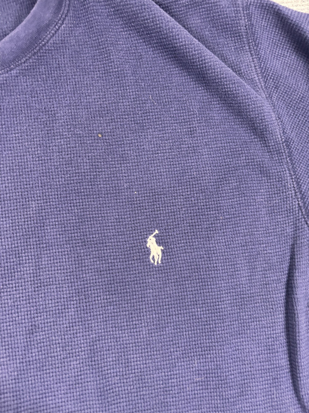 Ralph Lauren T-shirt Men's XL Navy Blue Small White Pony Long Sleeve Knit Crew Neck