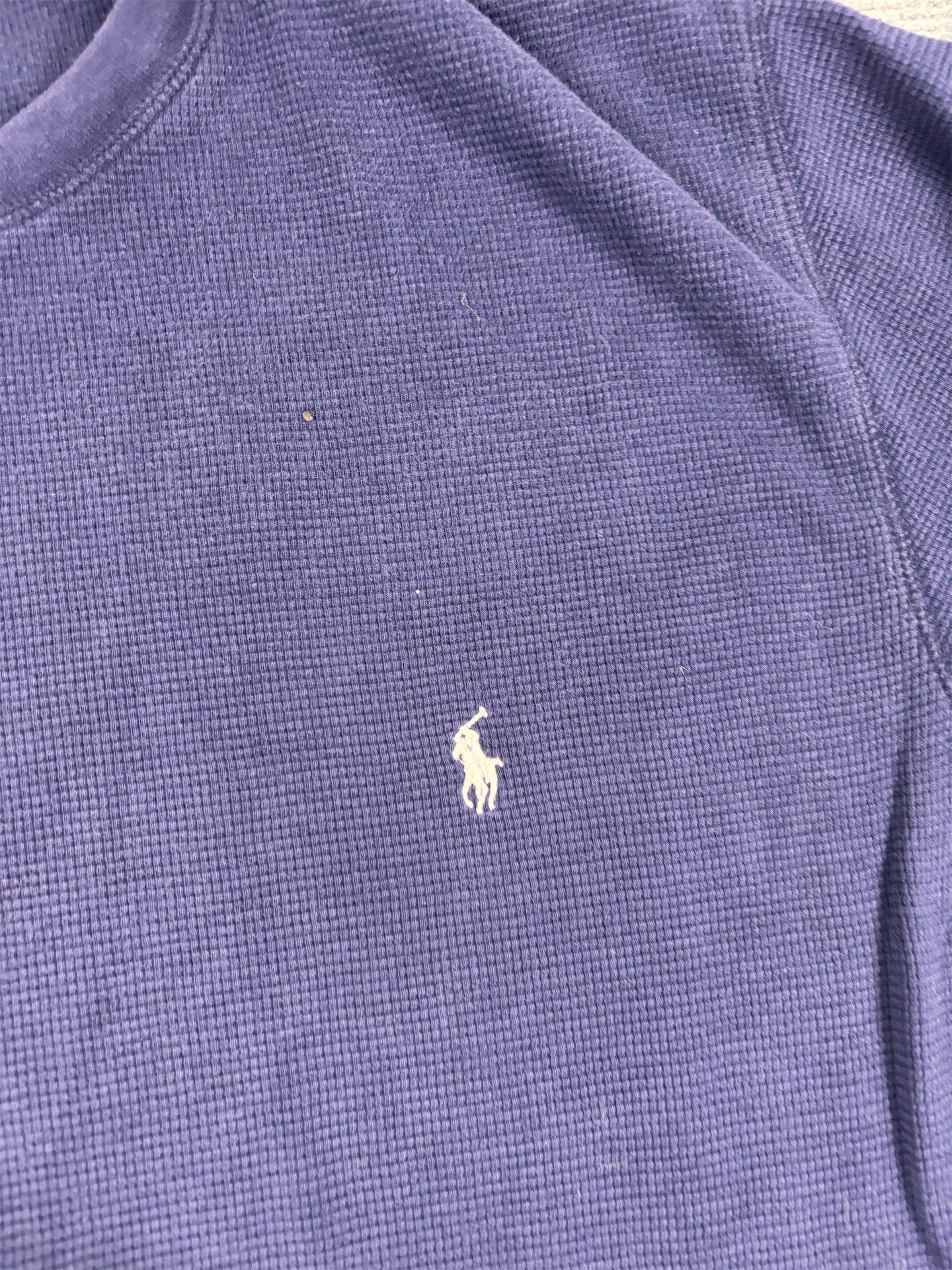 Ralph Lauren T-shirt Men's XL Navy Blue Small White Pony Long Sleeve Knit Crew Neck