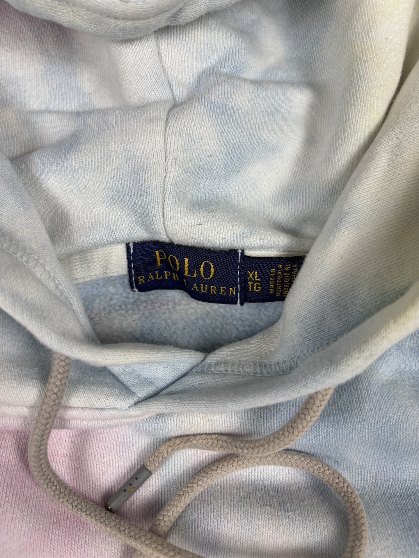 Ralph Lauren Hoodie Women's XL Tie Dye Blue Small Pony Jumper Sweatshirt