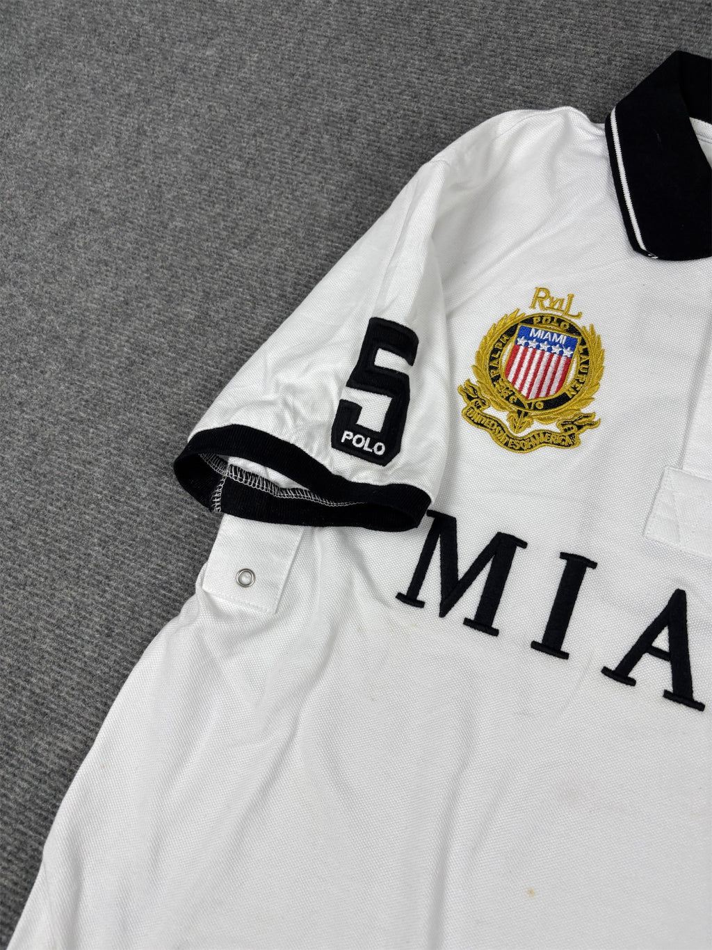 Ralph Lauren Polo Men's M White Team Miami Large Pony Logo