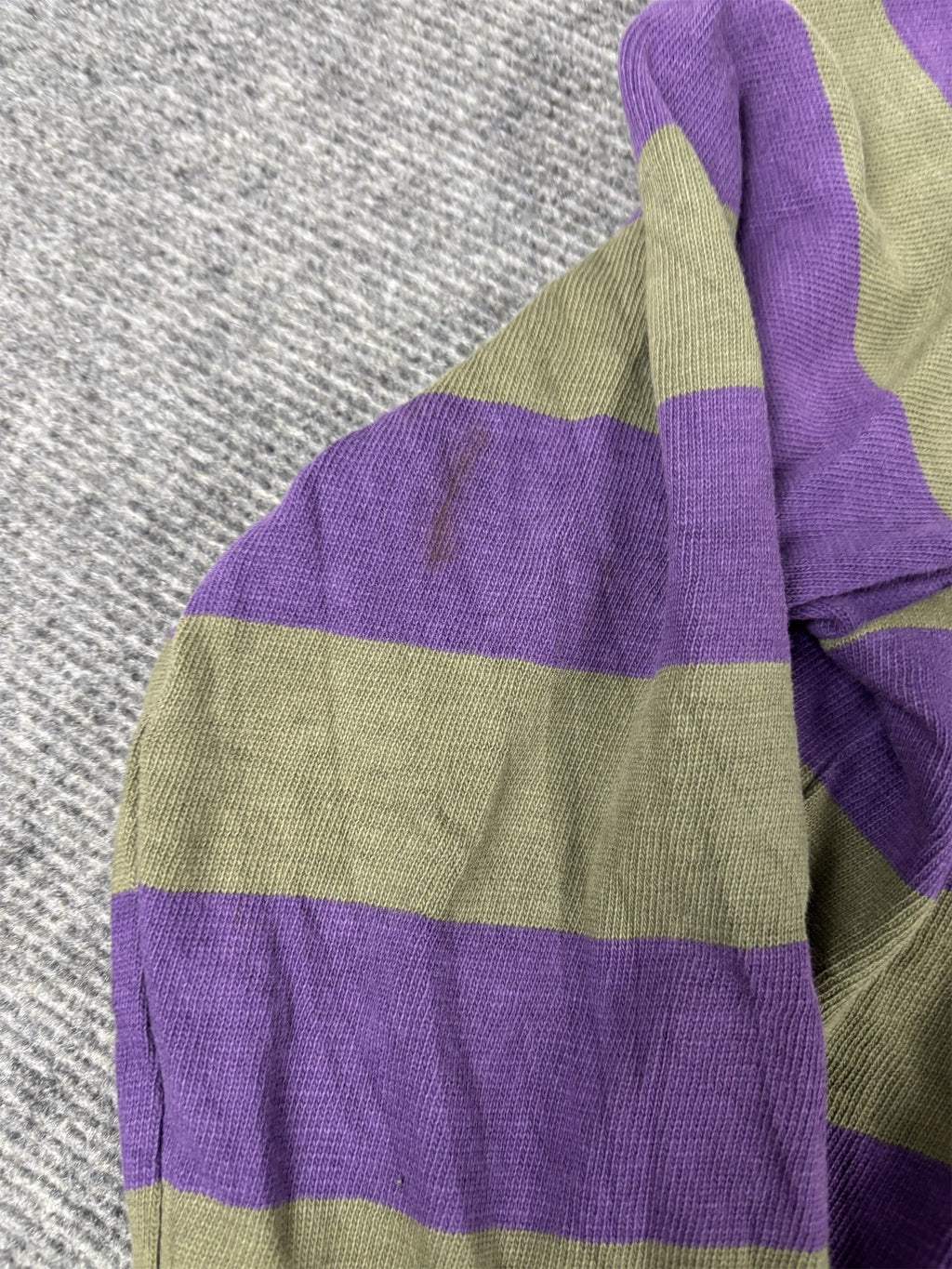 Vintage 90's Ralph Lauren Rugby Polo Men's M Purple Green Stripe Small Pony Jersey