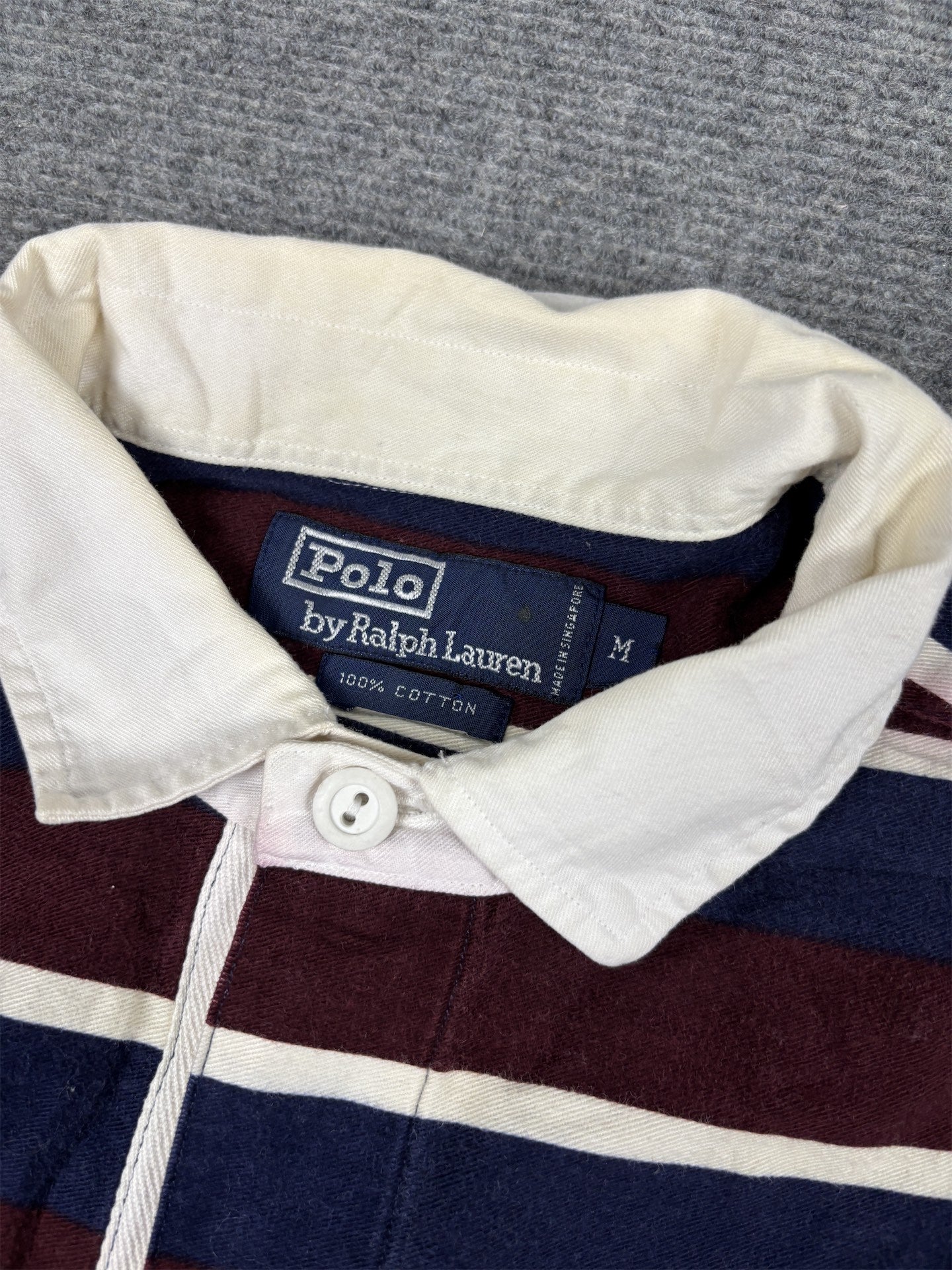 Vintage 90's Ralph Lauren Rugby Polo Men's XL Red Blue Striped Shirt Jersey Mix