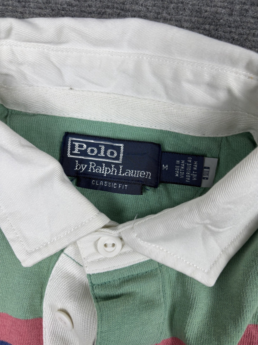 Vintage 90's Ralph Lauren Rugby Polo Men's M Multicolour Striped Small Pony Jersey