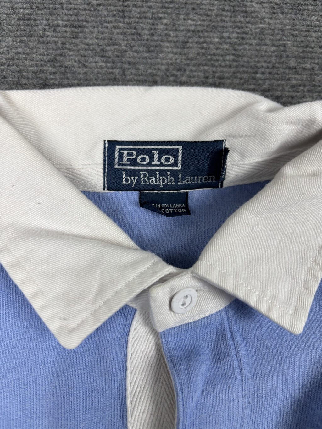 Vintage 90's Ralph Lauren Rugby Polo Men's M Blue Navy Stripe Small Pony Jersey