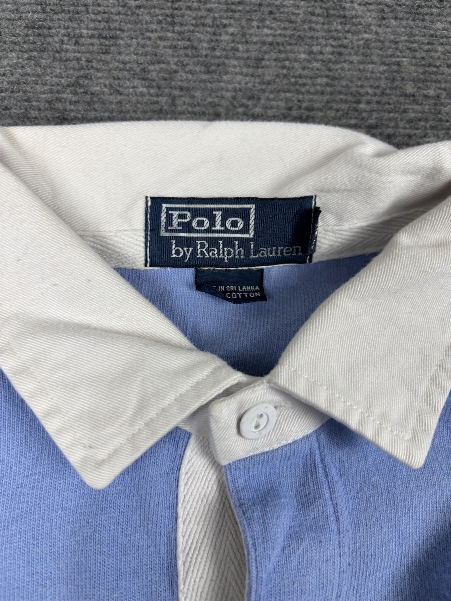 Vintage 90's Ralph Lauren Rugby Polo Men's M Blue Navy Stripe Small Pony Jersey