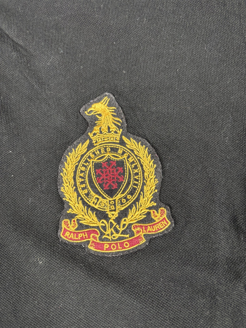 Vintage 90's Polo Ralph Lauren Polo Men's L Black Badge Logo Long Sleeve