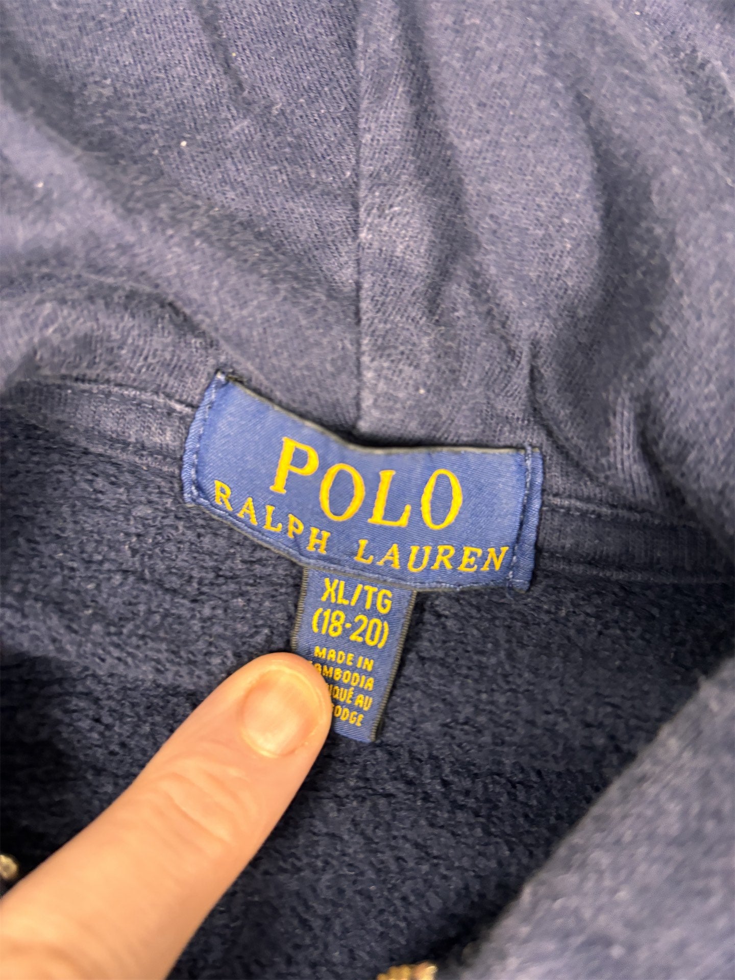 Ralph Lauren Hoodie Women's M Navy Blue Red Small Pony Jumper Sweatshirt