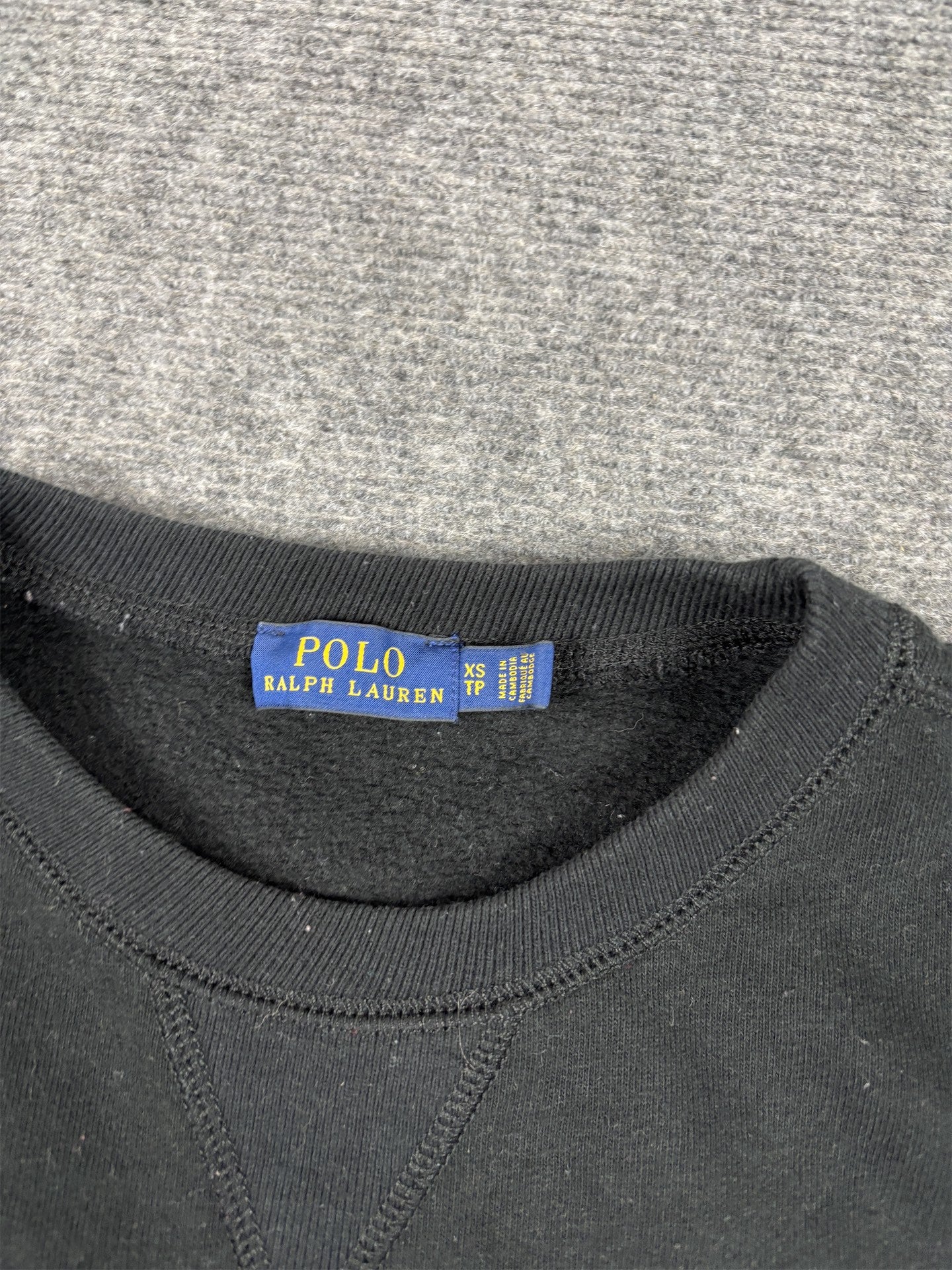 Ralph Lauren Jumper Women's XS Black White Small Pony Sweatshirt Crew Neck