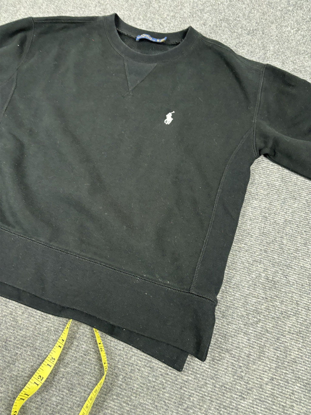 Ralph Lauren Jumper Women's XS Black White Small Pony Sweatshirt Crew Neck