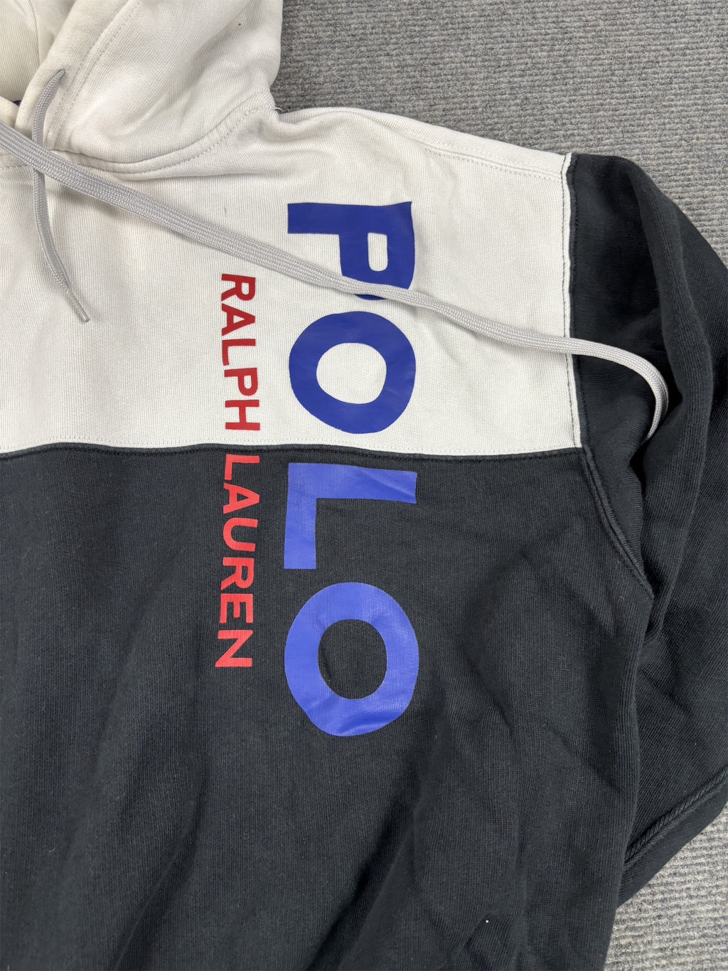 Ralph Lauren Hoodie Men's S White Black Spell Out Logo Jumper