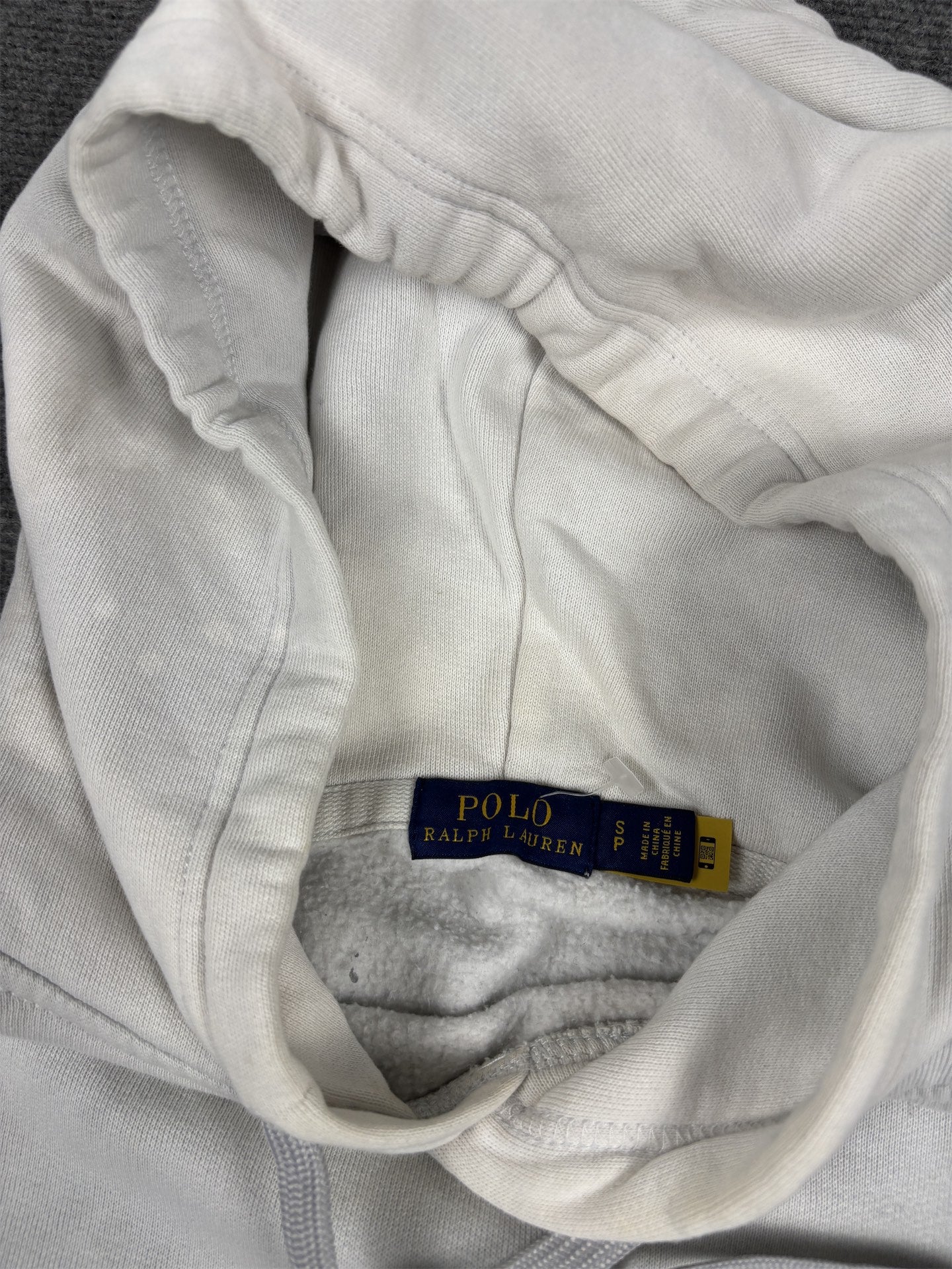 Ralph Lauren Hoodie Men's S White Black Spell Out Logo Jumper