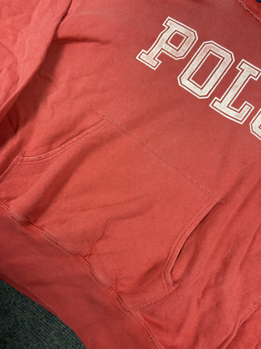 Vintage Y2K Ralph Lauren Hoodie Men's S Red Spell Out Logo Jumper