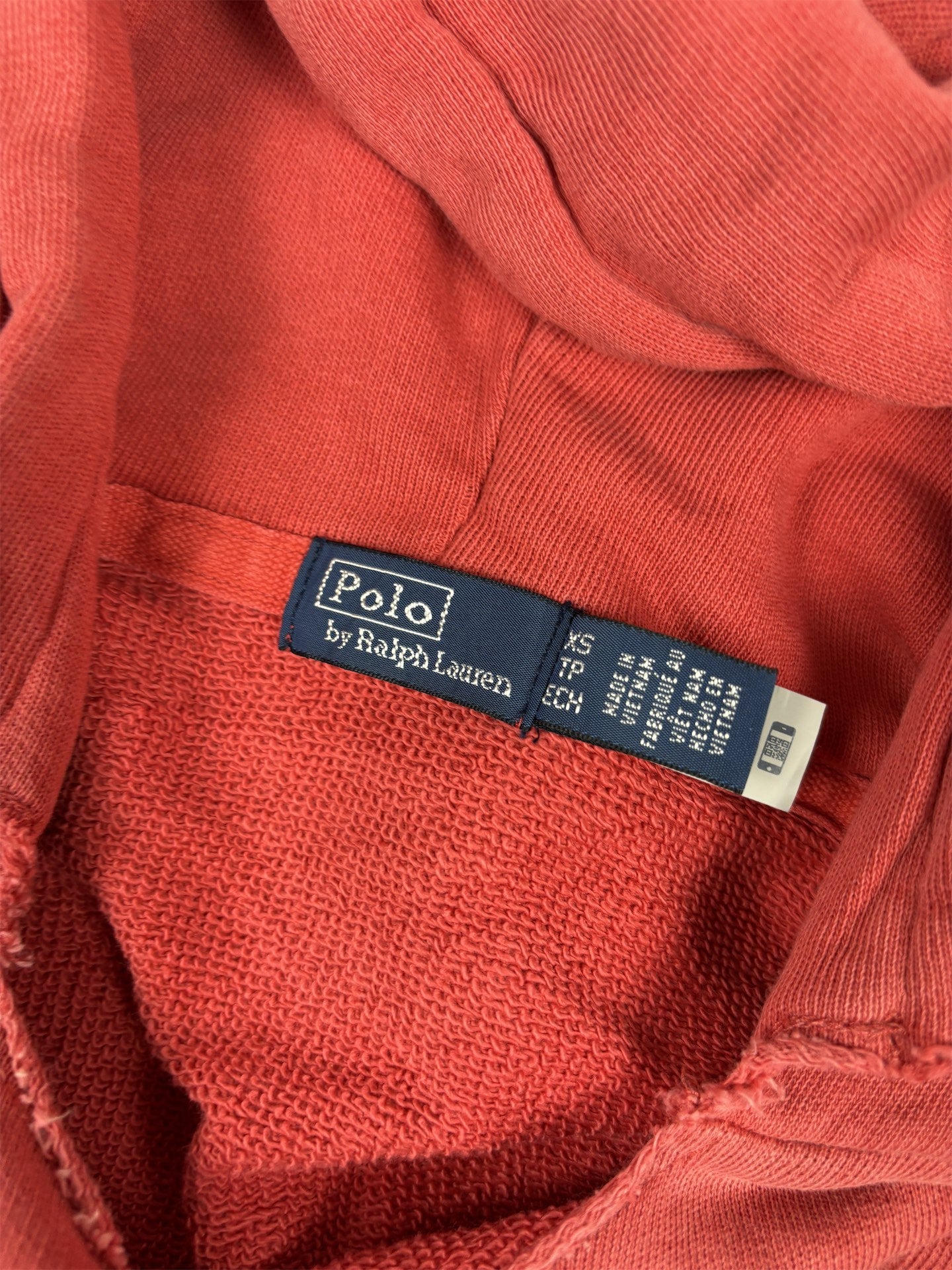 Vintage Y2K Ralph Lauren Hoodie Men's S Red Spell Out Logo Jumper