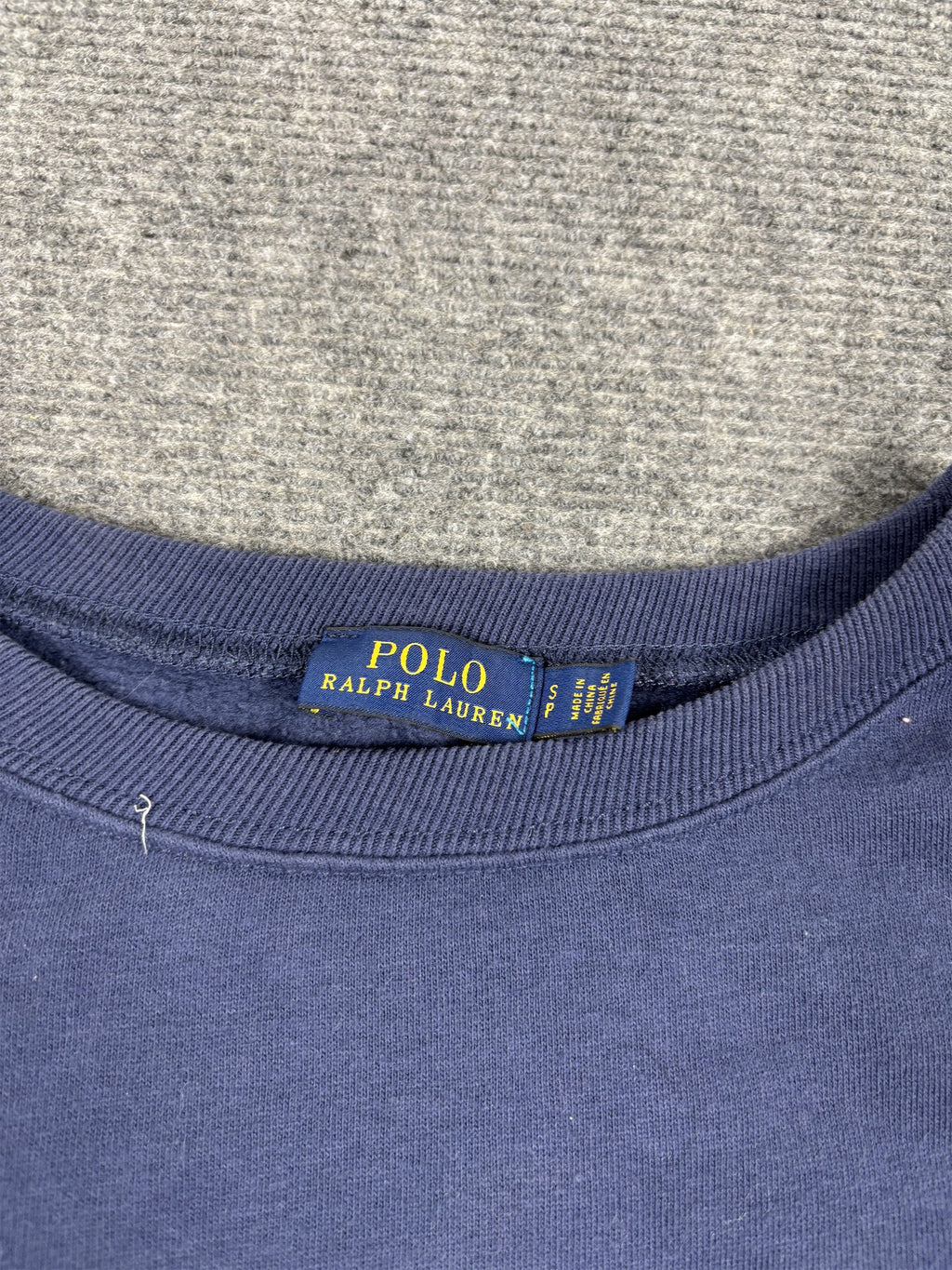 Men's  Ralph Lauren Jumper S Navy Blue Polo Spell Out Sweatshirt Crew Neck