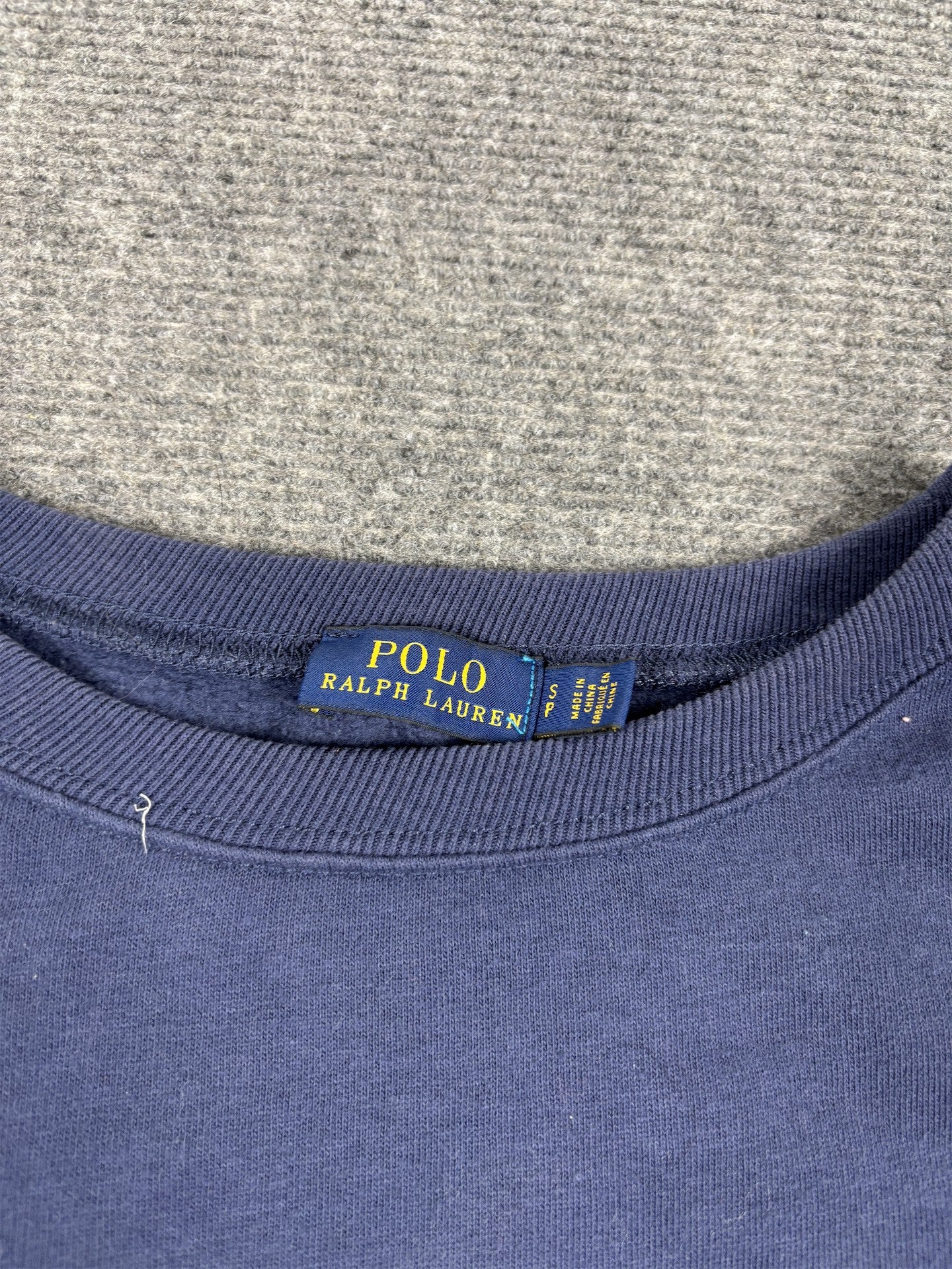Men's  Ralph Lauren Jumper S Navy Blue Polo Spell Out Sweatshirt Crew Neck
