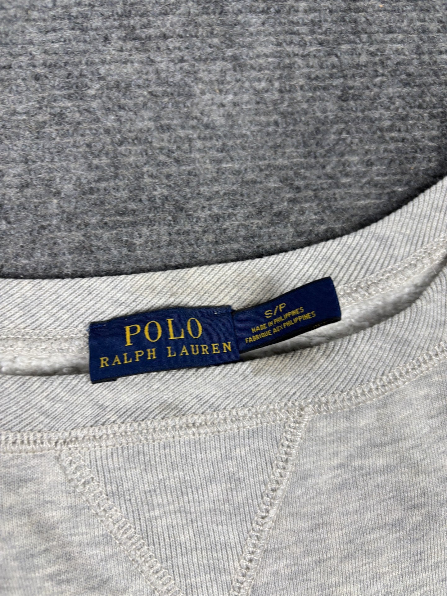 Men's  Ralph Lauren Jumper S Grey Blue Small Pony Sweatshirt Crew Neck