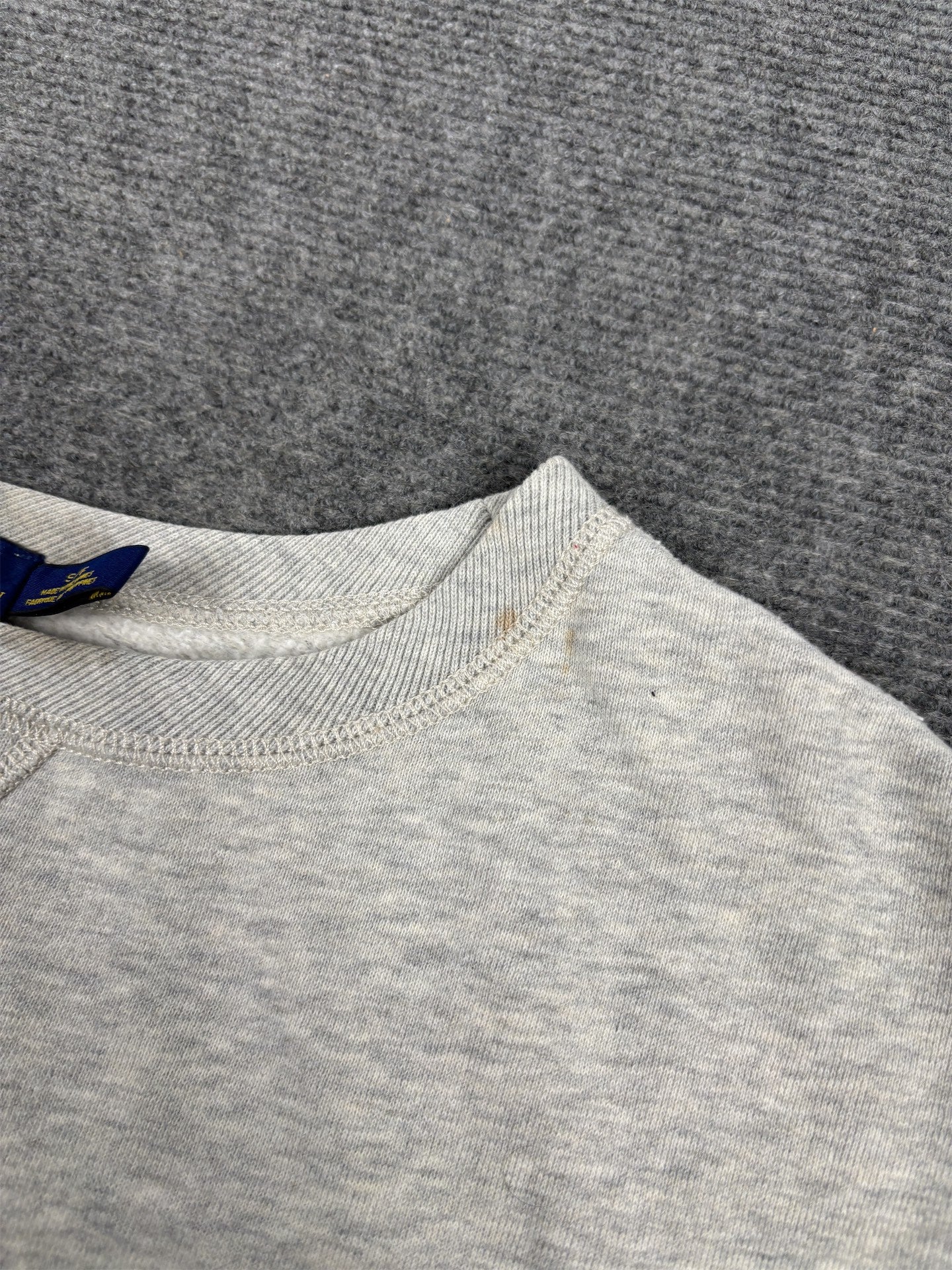 Men's  Ralph Lauren Jumper S Grey Blue Small Pony Sweatshirt Crew Neck