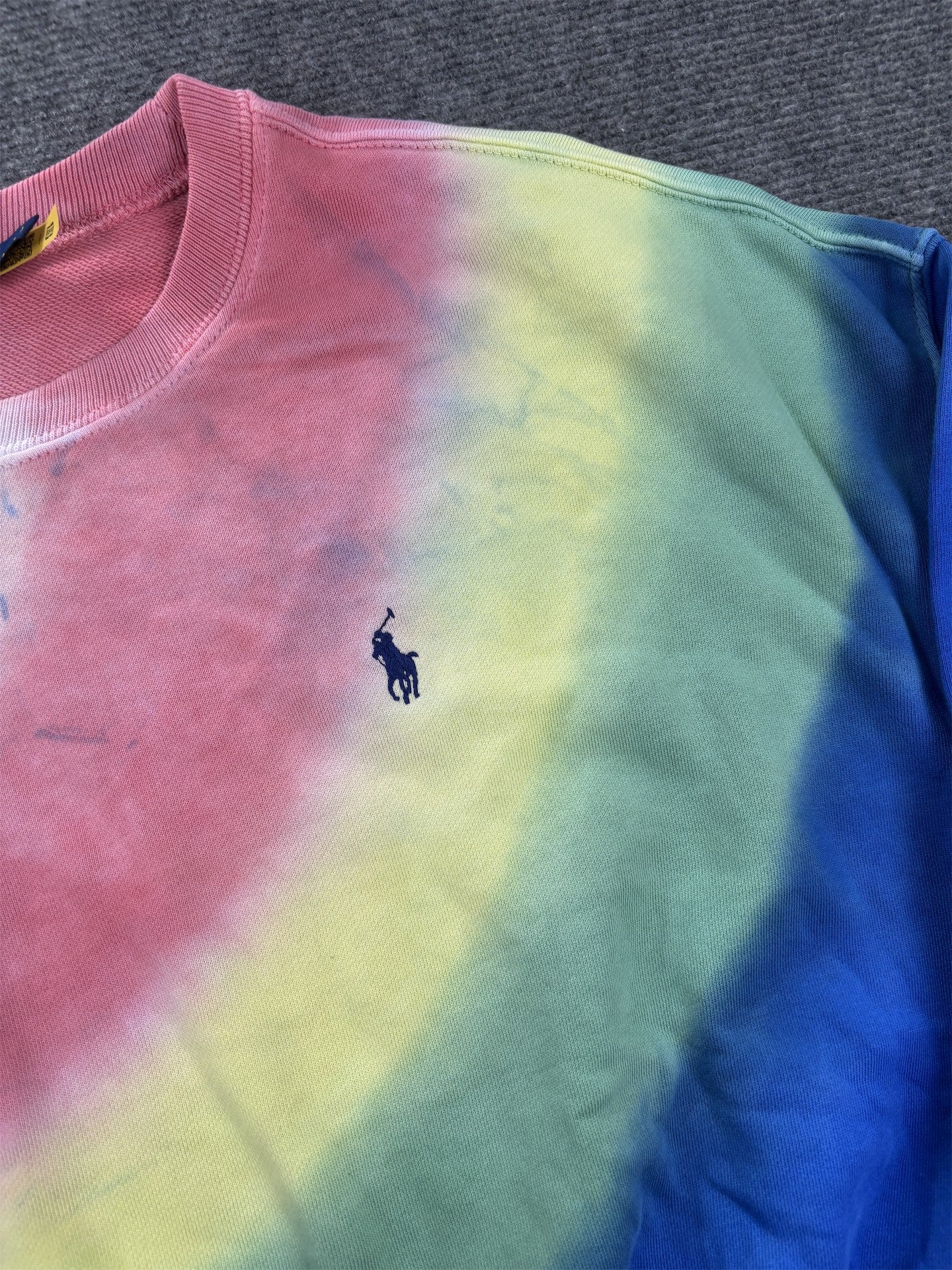 Women's  Ralph Lauren Jumper M Multicolour Tie Dye Small Pony Sweatshirt Crew Neck
