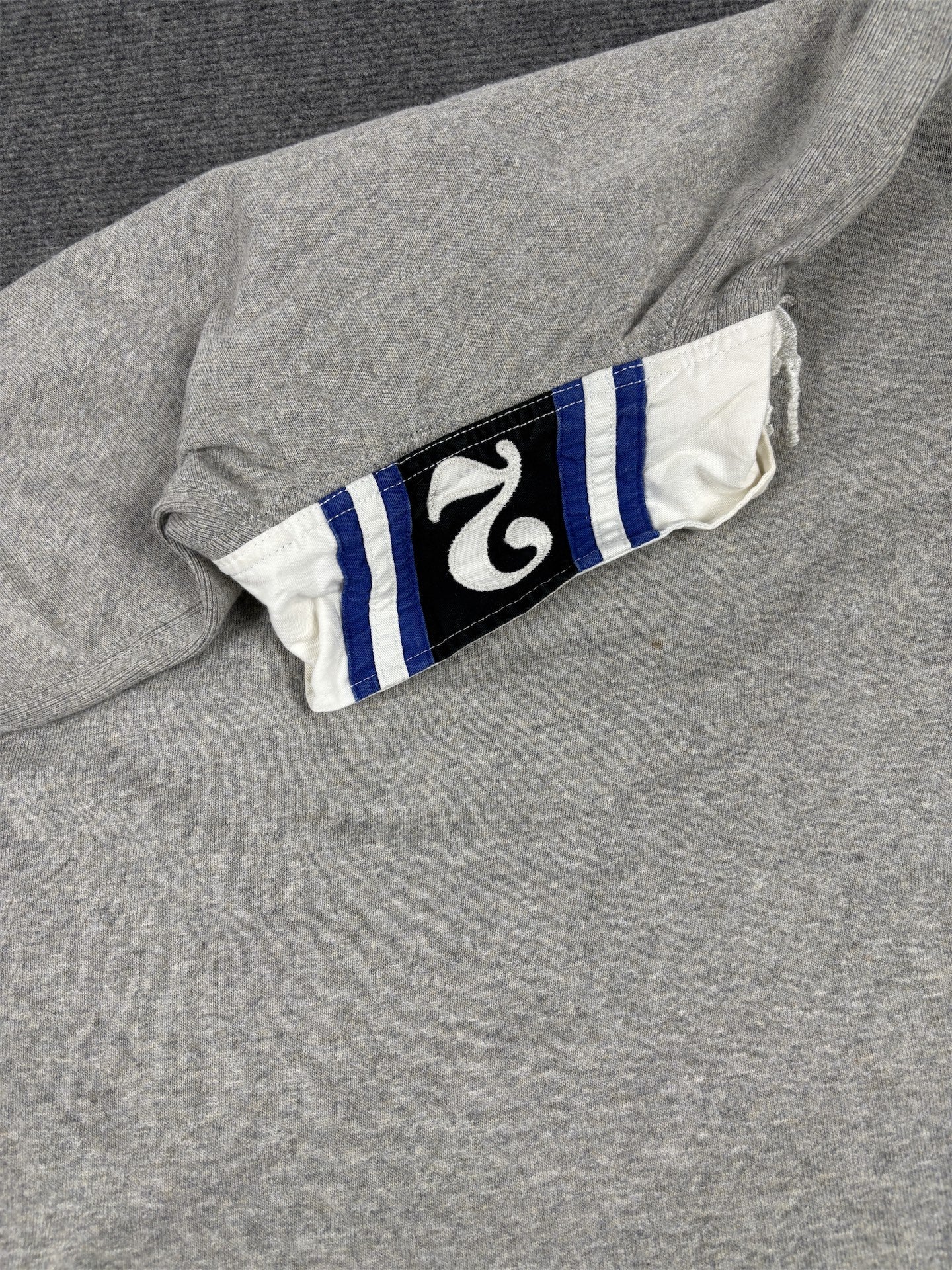Vintage Men's 90's Ralph Lauren Rugby Polo XXL Grey White Large Pony Number Jersey Collared