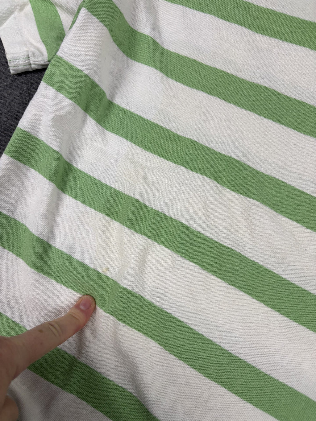 Vintage Men's 90's Ralph Lauren Polo XL Green White Stripe Small Colour Pony Shirt