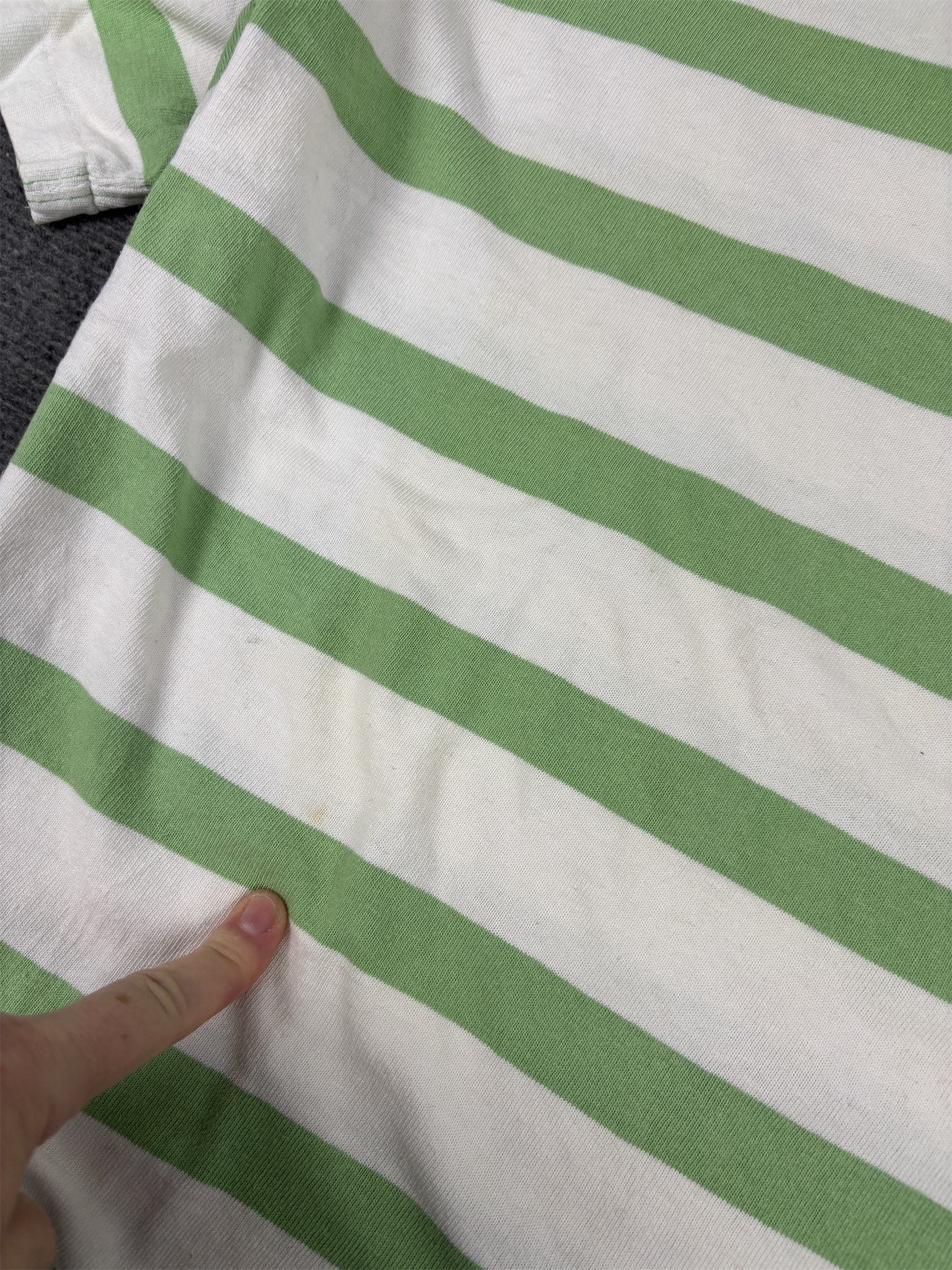 Vintage Men's 90's Ralph Lauren Polo XL Green White Stripe Small Colour Pony Shirt