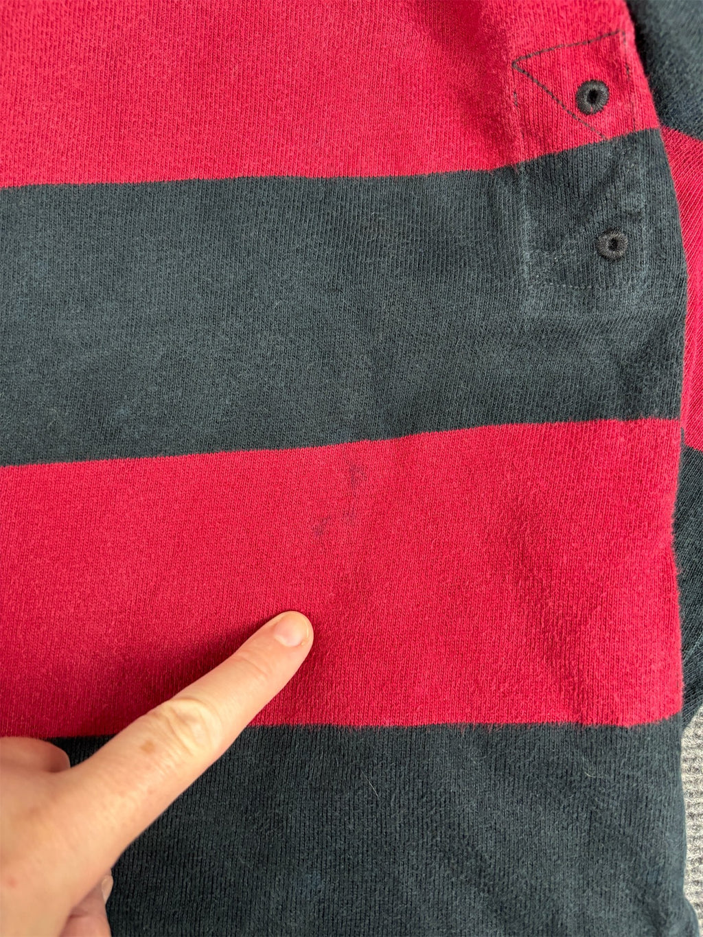 Vintage 90's Ralph Lauren Rugby Polo Women's S Black Red Stripe Badge Logos Jersey