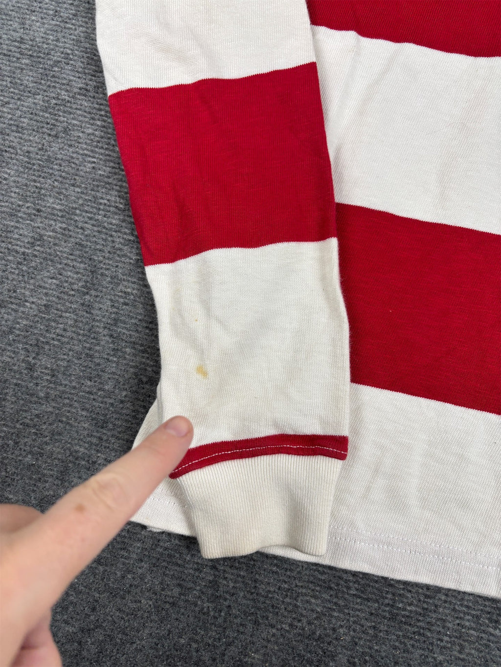 Classic Ralph Lauren Rugby Polo Men's S Red White Striped Double R Logo Collared
