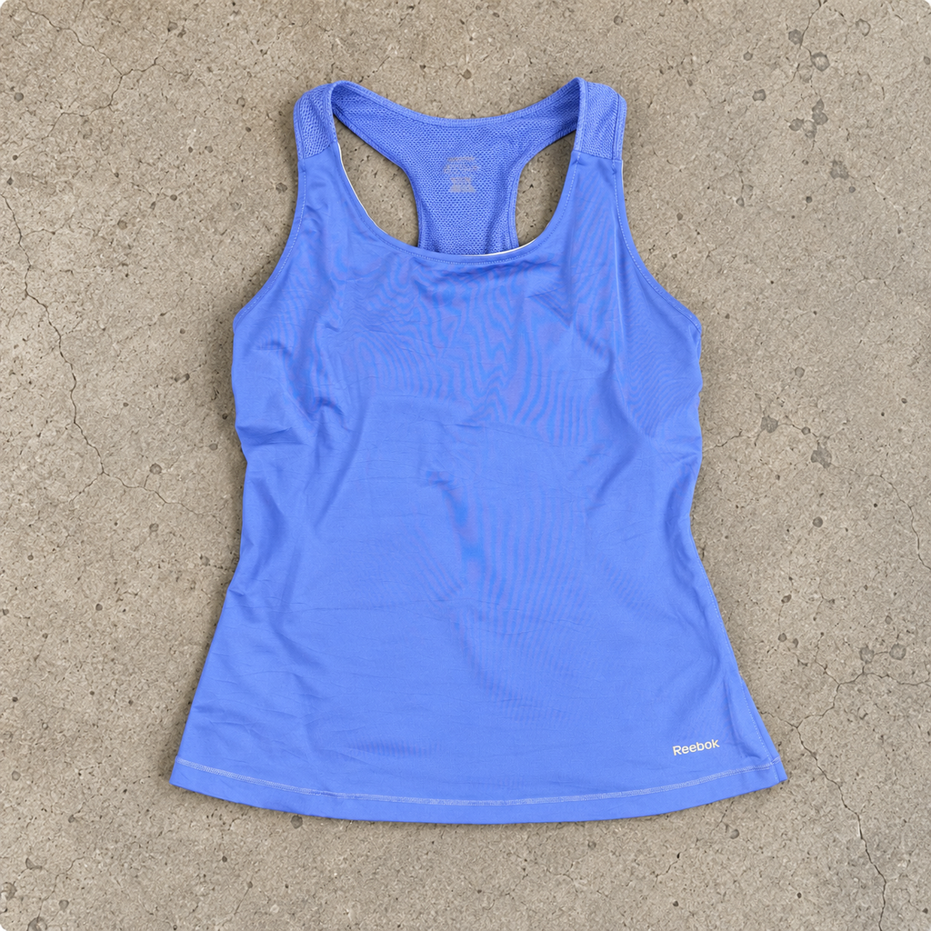 Reebok Racerback Top Women's XS Small Blue Petite Activewear Tank Top