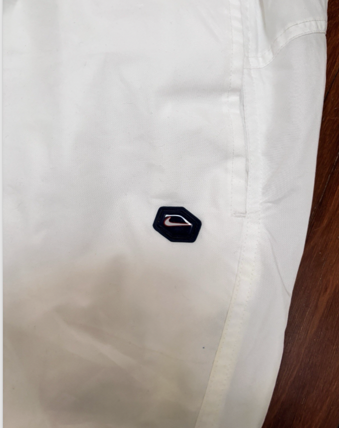 Vintage Y2K Nike Track Pants Size XL White Hex Logo Nylon Baggy Windbreakers