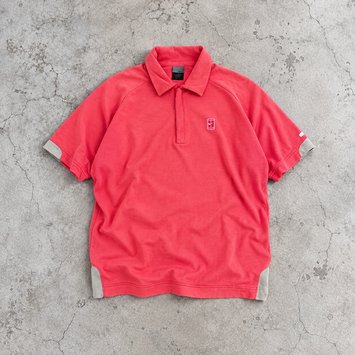 Vintage Y2K Nike Court 1/4 Zip Polo Men’s S Red w Nike Court Logo Stretchy