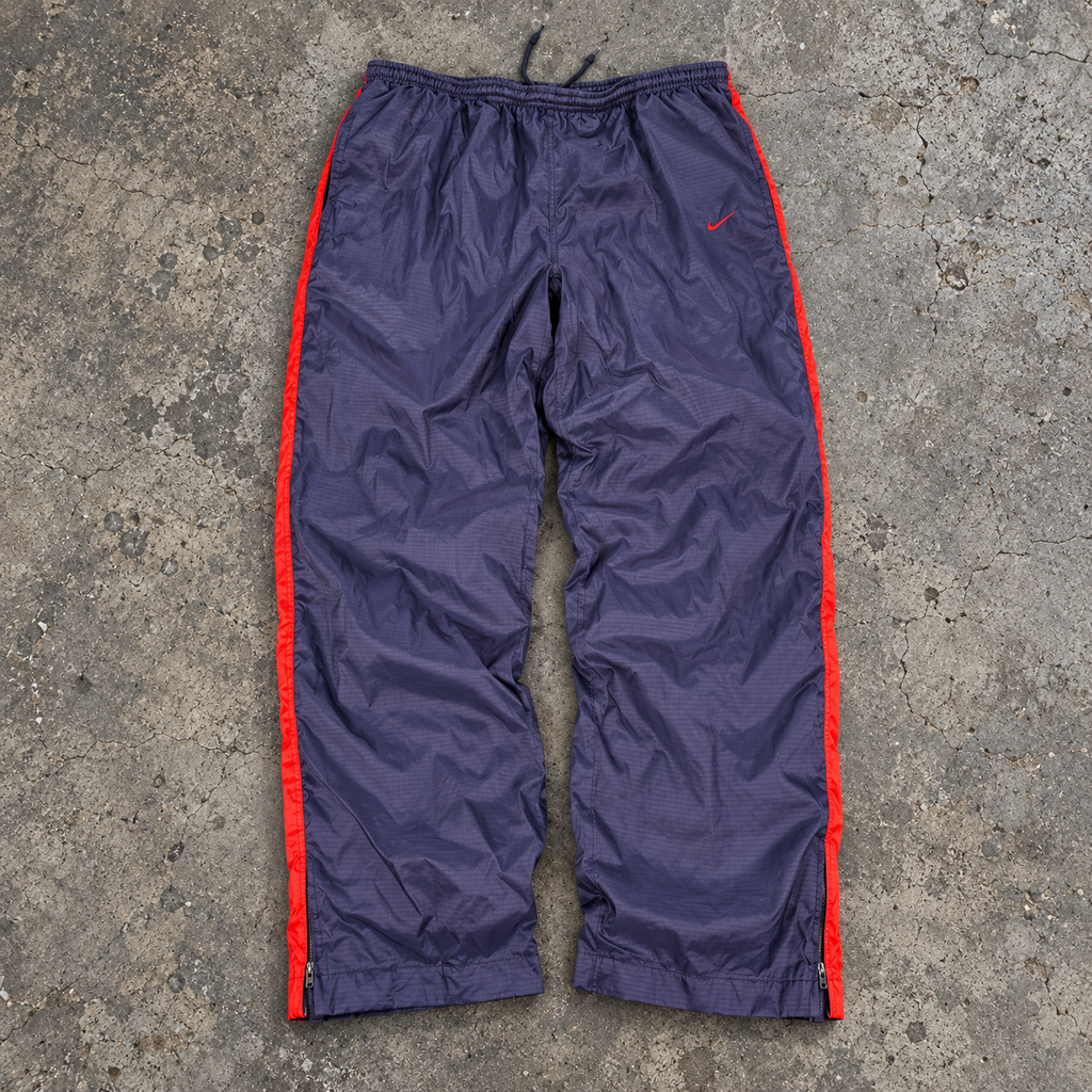 Vintage Y2K Nike Track Pants Men's M Navy Red Mini Swoosh Swoosh Wide Leg