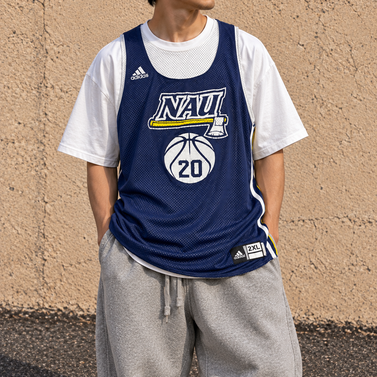 Adidas NAU Reversible Basketball Jersey Men's XL Blue White