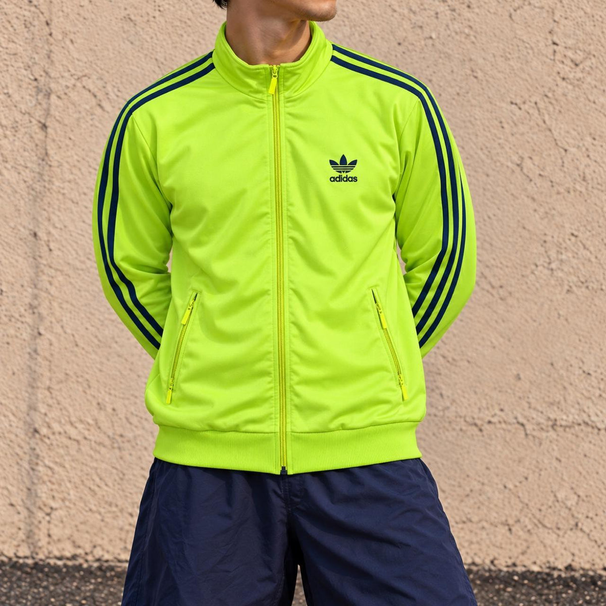 Vintage 90s Adidas Jacket Men's XL Green Blue 3 Stripe Old School Full Zip